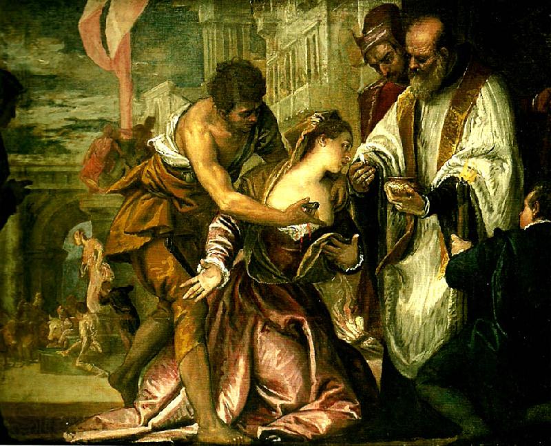 Paolo  Veronese last communion and martyrdom of st Spain oil painting art